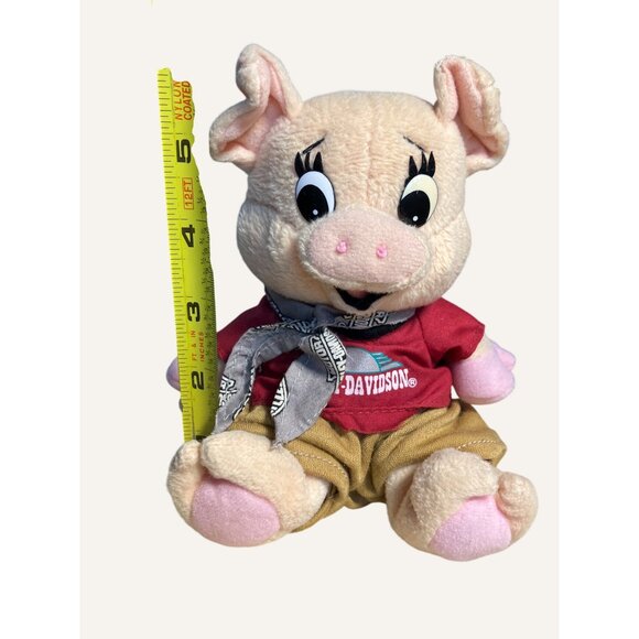 Harley-Davidson Pig Hog Plush Toy With Red Shirt & Bandana - Picture 8 of 13